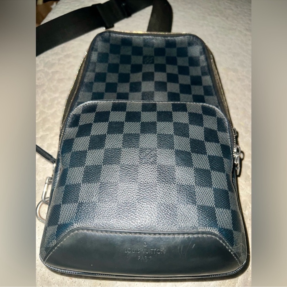 Louis Vuitton Black and Gray Checkered Bag